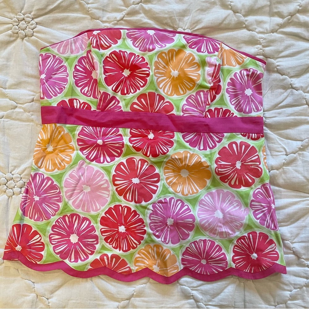 Lilly Pulitzer strapless top.
